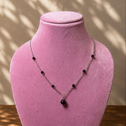 Minimal Garnet Necklace