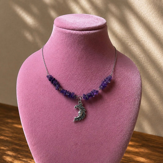 Luna Glow Amethyst Moon Necklace