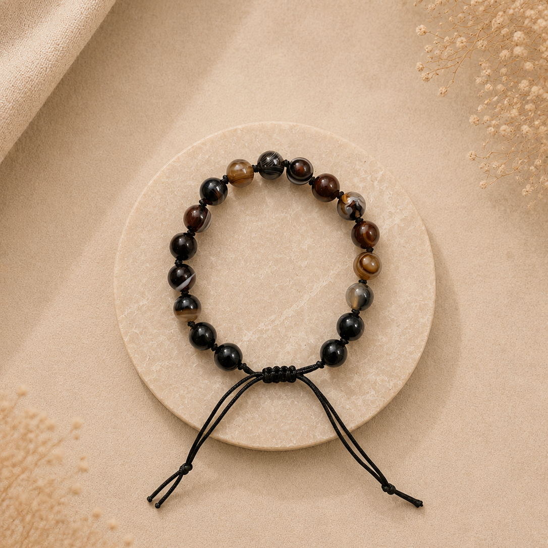 AAA Sulemani Hakik Adjustable Bracelet [Protection, Grounding, Strength, Emotional Balance]