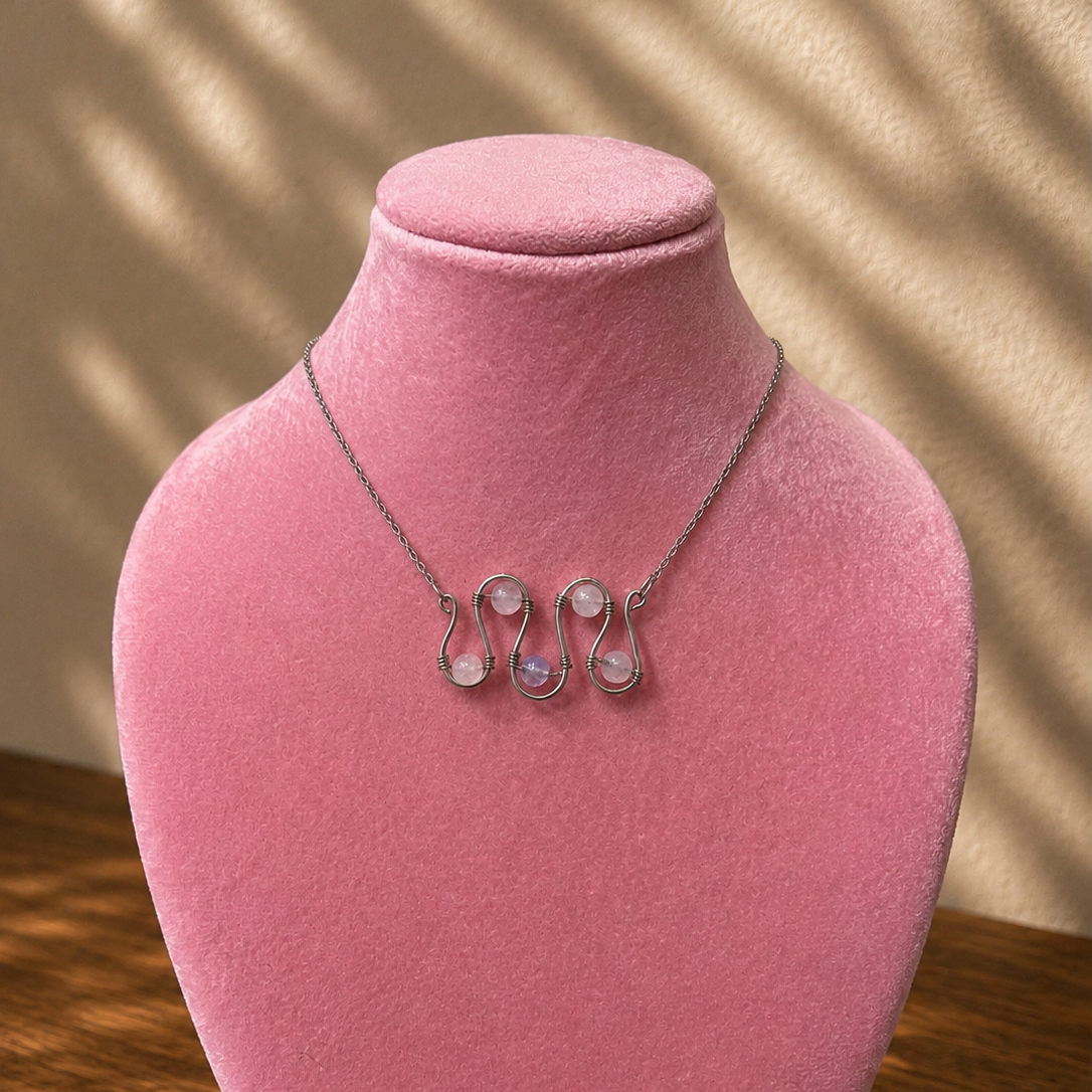 Ethereal Wave Rainbow Moonstone Necklace
