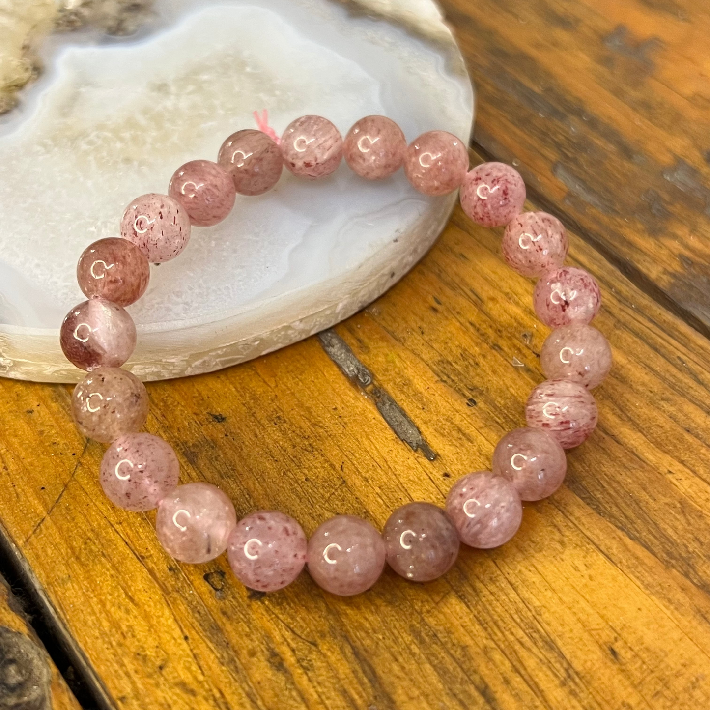 AAA Strawberry Quartz Bracelet [Love, Joy, Healing]