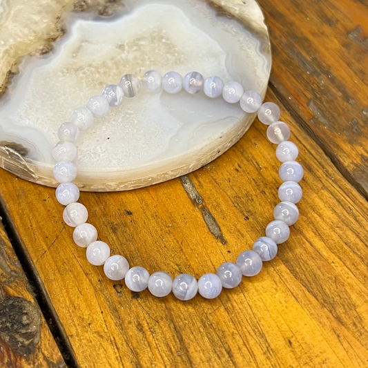 AAA Blue Lace Agate Bracelet [Calm, Communication, Peace, Emotional Balance]
