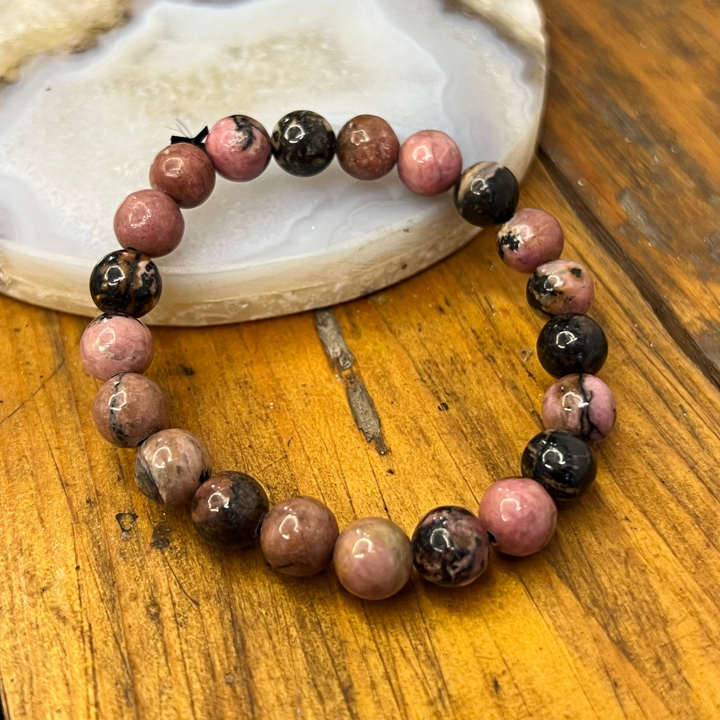 AAA Rhodonite Bracelet [Emotional Healing, Self-Love, Forgiveness, Balance]
