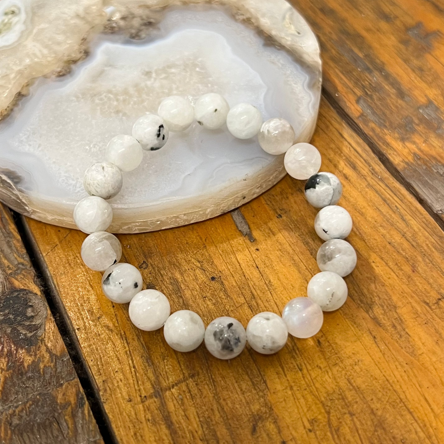 AAA Rainbow Moonstone Bracelet [Emotional Balance, Intuition, Feminine Energy, New Beginnings]