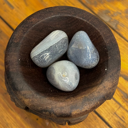 Blue Lace Agate Tumbled Stones [Calm, Communication, Peace, Emotional Balance]