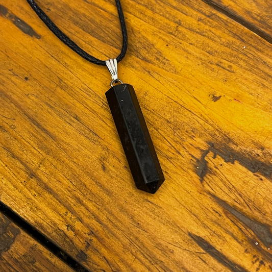 Black Tourmaline Point Pendant [Protection, Grounding, Energy Shield, Stability]