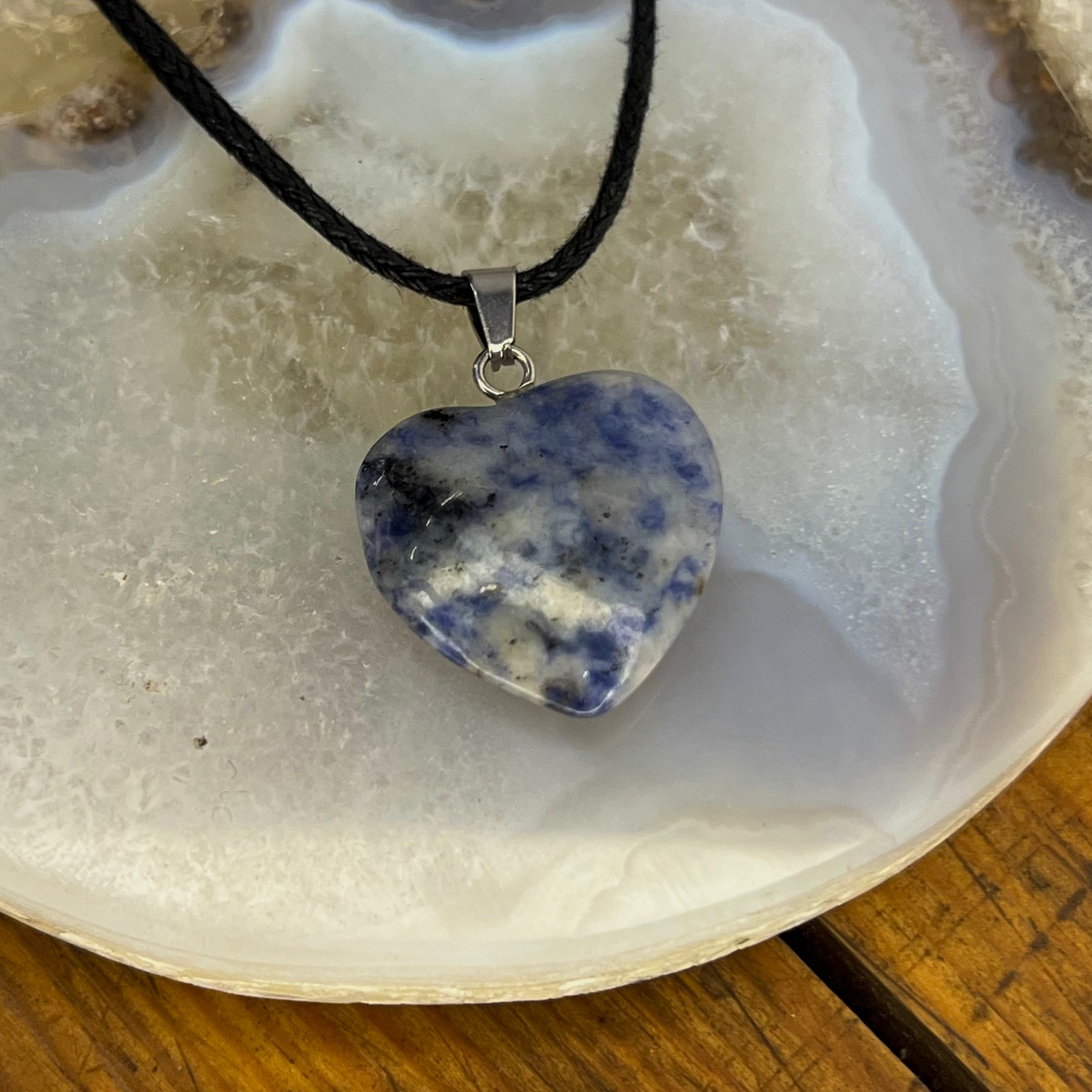 Sodalite Heart Pendant [Clarity, Communication, Emotional Balance, Intuition]