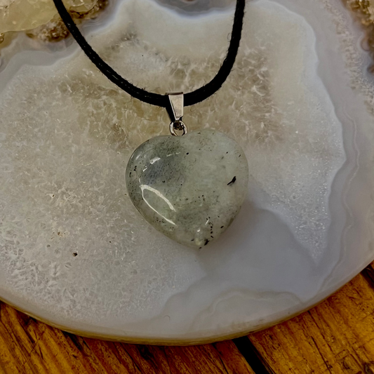 Labradorite Heart Pendant [Protection, Intuition, Transformation, Confidence]