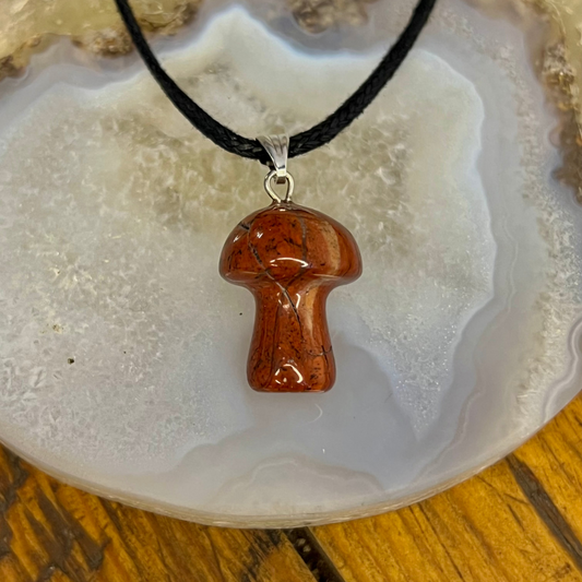 Red Jasper Mini Mushroom Pendant [Grounding, Strength, Protection]